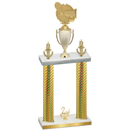 Double Gold Carbon Fiber Second Place Tennis Trophy