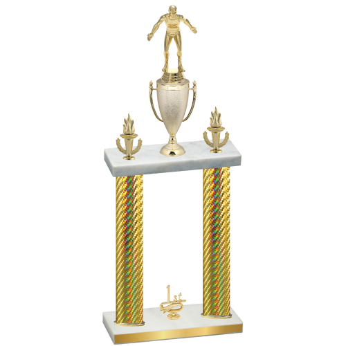 Double Gold Carbon Fiber First Place Wrestling Trophy