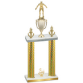 Double Gold Carbon Fiber Third Place Wrestling Trophy