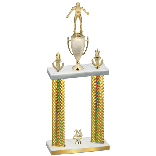 Double Gold Carbon Fiber Year Wrestling Trophy