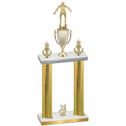 Double Gold Carbon Fiber Year Wrestling Trophy