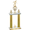 Double Gold Carbon Fiber Third Place Bowling Trophy
