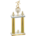 Double Gold Carbon Fiber Year Bowling Trophy