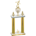Double Gold Carbon Fiber Third Place Bowling Trophy