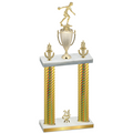 Double Gold Carbon Fiber Year Bowling Trophy
