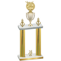 Double Gold Carbon Fiber Year Bowling Trophy