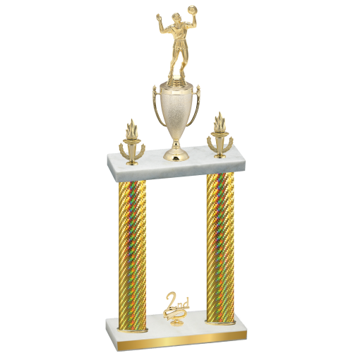 Double Gold Carbon Fiber Second Place Volleyball Trophy