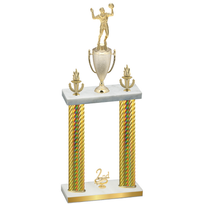 Double Gold Carbon Fiber Second Place Volleyball Trophy