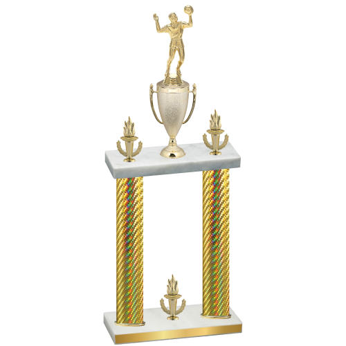 Double Gold Carbon Fiber Victory Volleyball Trophy