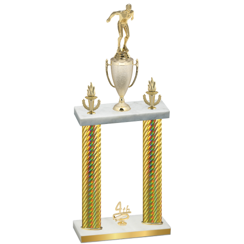 Double Gold Carbon Fiber Fourth Place Swimming Trophy