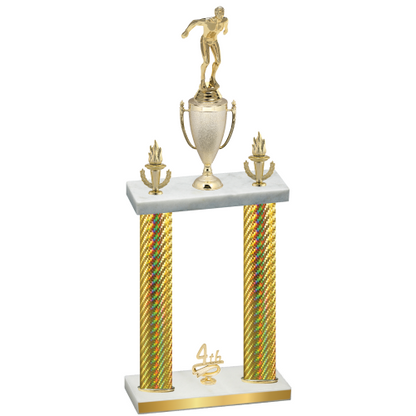 Double Gold Carbon Fiber Fourth Place Swimming Trophy