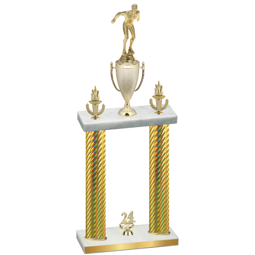 Double Gold Carbon Fiber Year Swimming Trophy