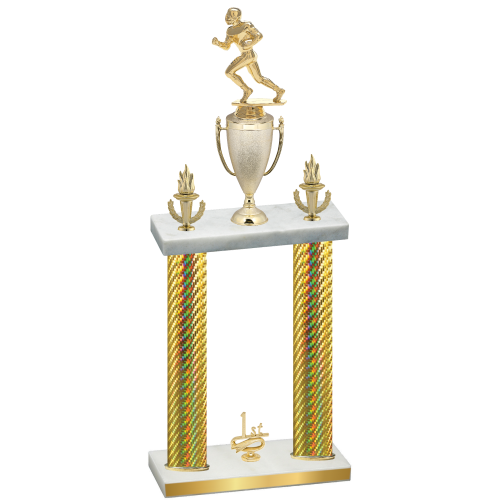 Double Gold Carbon Fiber First Place Football Trophy