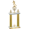 Double Gold Carbon Fiber Second Place Football Trophy