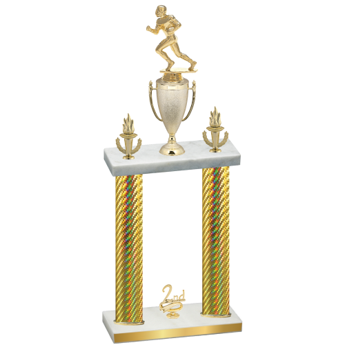 Double Gold Carbon Fiber Second Place Football Trophy