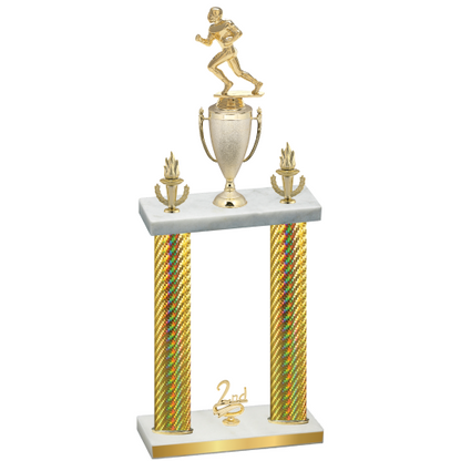 Double Gold Carbon Fiber Second Place Football Trophy