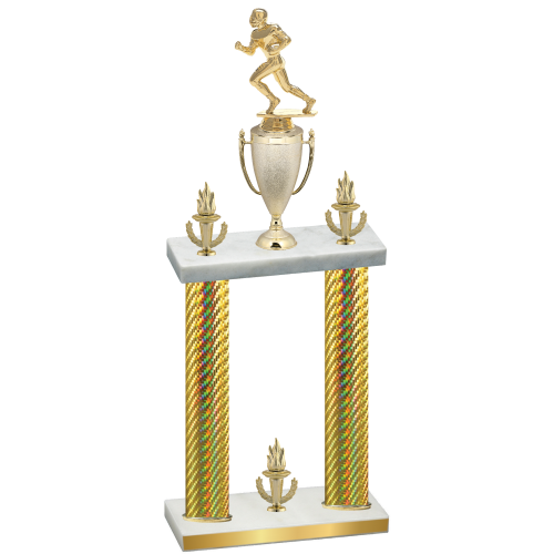 Double Gold Carbon Fiber Victory Football Trophy