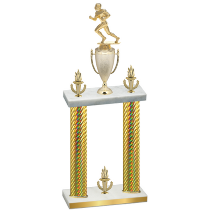 Double Gold Carbon Fiber Victory Football Trophy