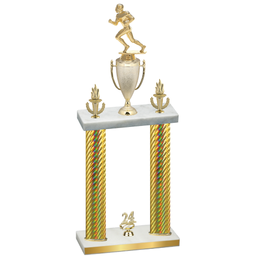 Double Gold Carbon Fiber Year Football Trophy