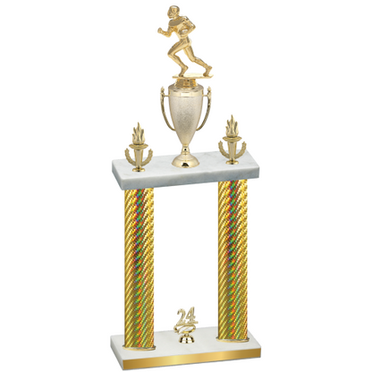 Double Gold Carbon Fiber Year Football Trophy