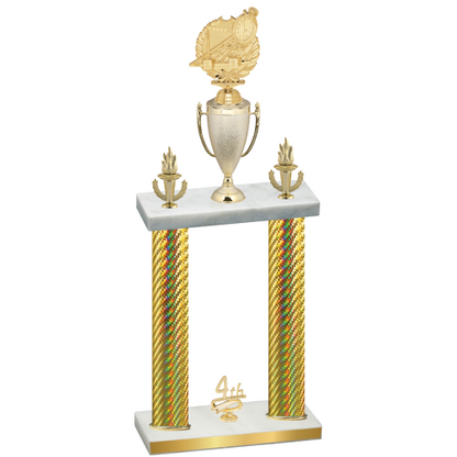 Double Gold Carbon Fiber Fourth Place Swimming Trophy