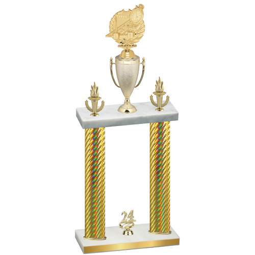 Double Gold Carbon Fiber Year Swimming Trophy