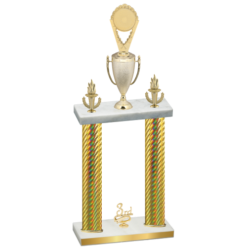 Double Gold Carbon Fiber Third Place Insert Trophy