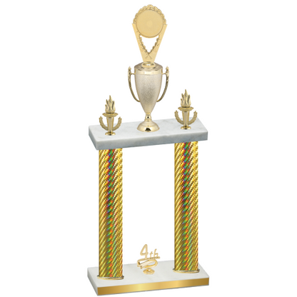 Double Gold Carbon Fiber Fourth Place Insert Trophy
