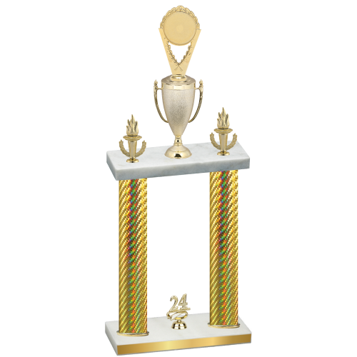 Double Gold Carbon Fiber Year Insert Trophy