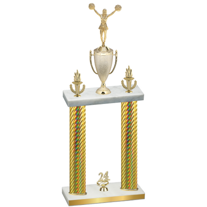 Double Gold Carbon Fiber Year Cheerleading Trophy