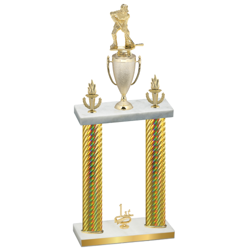 Double Gold Carbon Fiber First Place Hockey Trophy