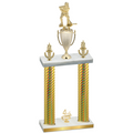 Double Gold Carbon Fiber Fourth Place Hockey Trophy