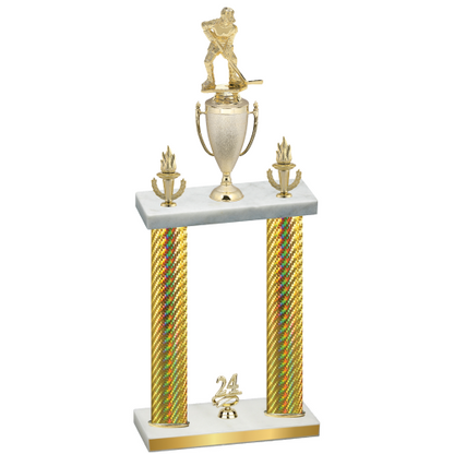 Double Gold Carbon Fiber Year Hockey Trophy