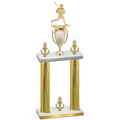 Double Gold Carbon Fiber Victory Lacrosse Trophy