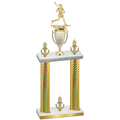 Double Gold Carbon Fiber Victory Lacrosse Trophy
