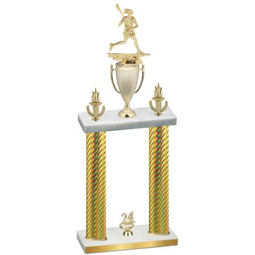 Double Gold Carbon Fiber Year Lacrosse Trophy