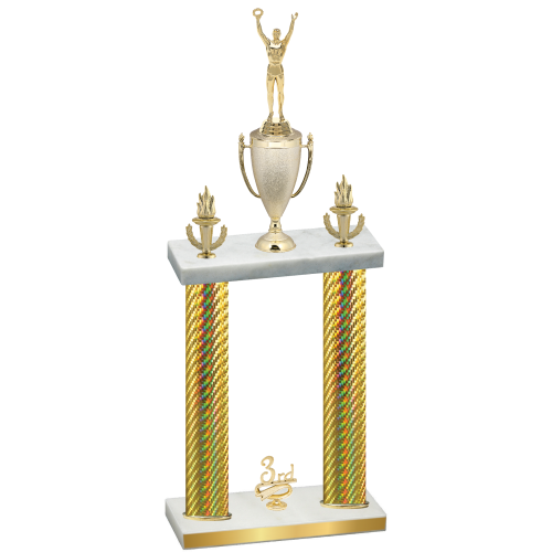 Double Gold Carbon Fiber Third Place Victory Trophy