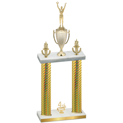 Double Gold Carbon Fiber Fourth Place Victory Trophy