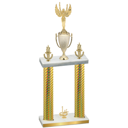 Double Gold Carbon Fiber First Place Victory Trophy
