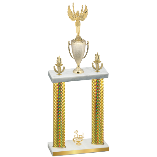 Double Gold Carbon Fiber Third Place Victory Trophy