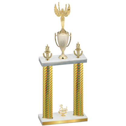Double Gold Carbon Fiber Third Place Victory Trophy