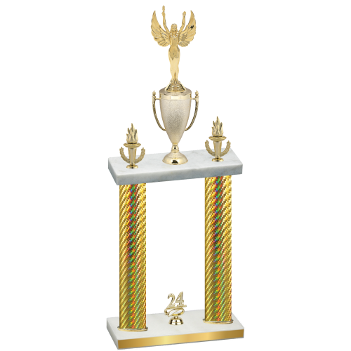 Double Gold Carbon Fiber Year Victory Trophy