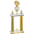 Double Gold Carbon Fiber Fourth Place Basketball Trophy