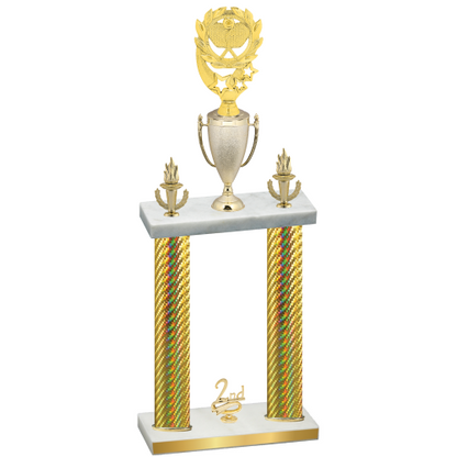 Double Gold Carbon Fiber Second Place Pickleball Trophy