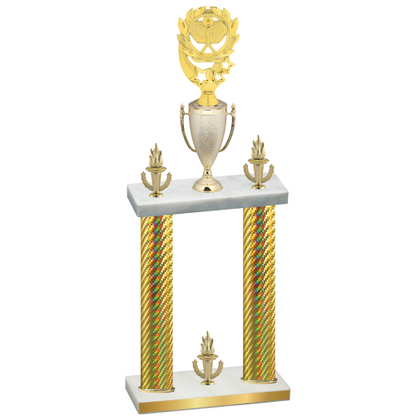 Double Gold Carbon Fiber Victory Pickleball Trophy