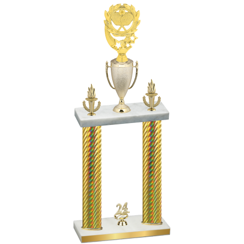 Double Gold Carbon Fiber Year Pickleball Trophy