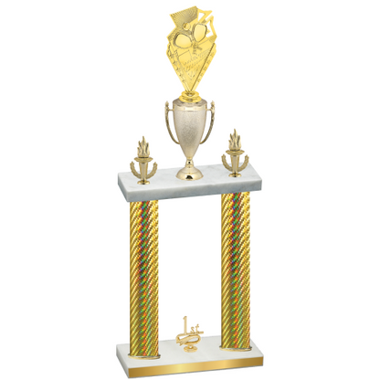 Double Gold Carbon Fiber First Place Pickleball Trophy