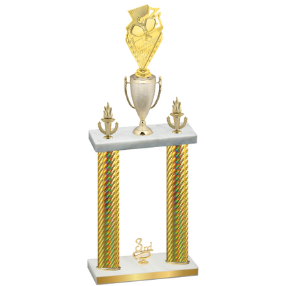 Double Gold Carbon Fiber Third Place Pickleball Trophy