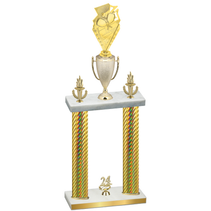 Double Gold Carbon Fiber Year Pickleball Trophy