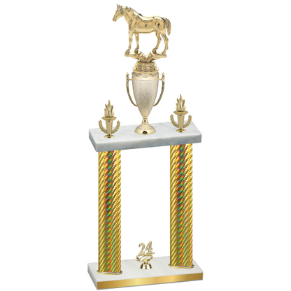 Double Gold Carbon Fiber Year Horses Trophy